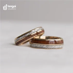 Roswood Inlay Tungsten Ring